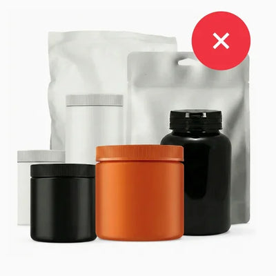 Generic probiotic jars and pouches